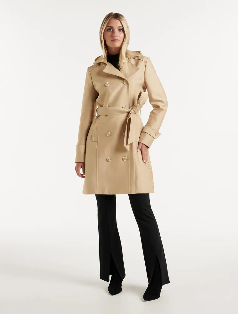 Hooded mac coat womens on sale
