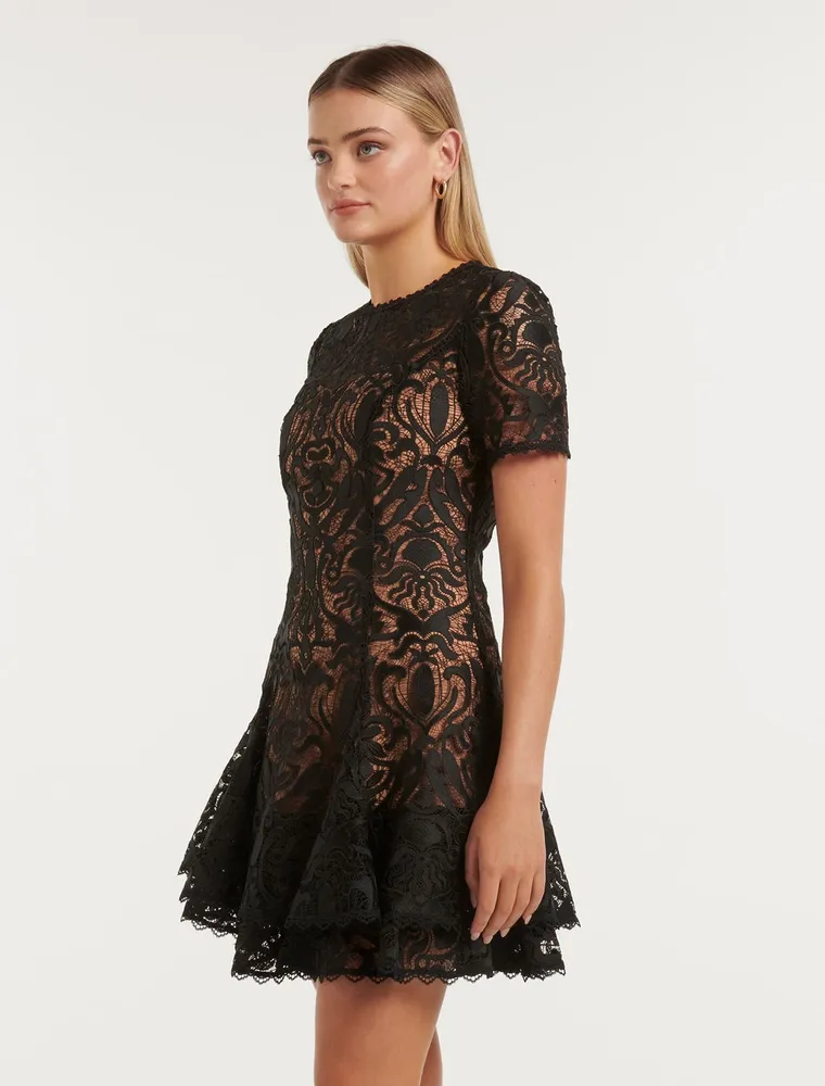 Ever New Cornelia Layered Lace Mini Dress Square One