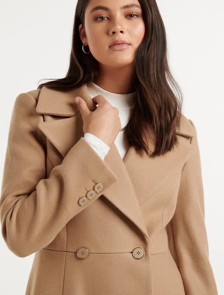 Fit and flare coat petite online