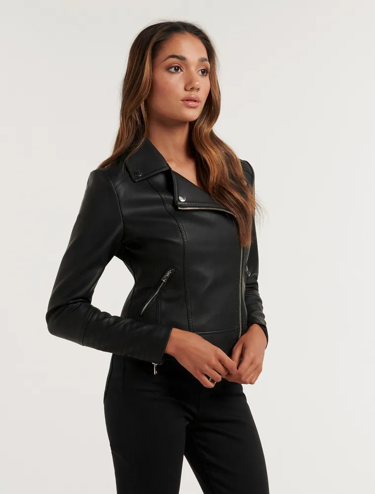 Petite faux on sale leather jacket