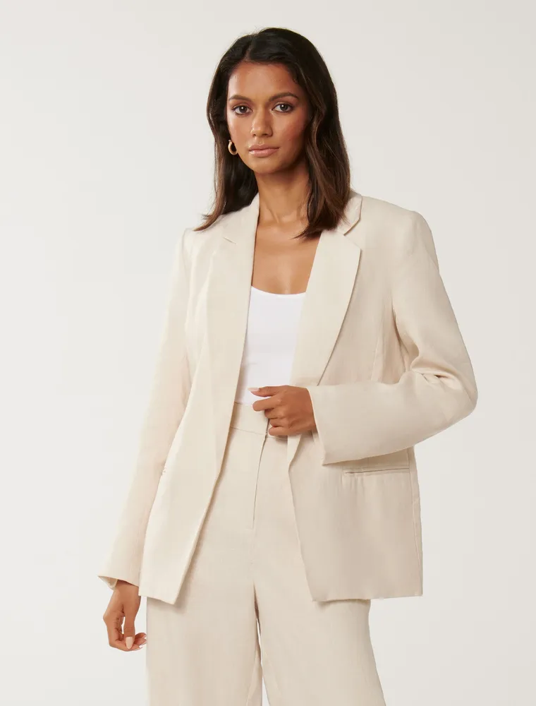 Petite linen hotsell blazer