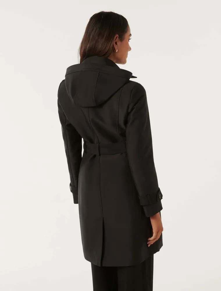 Petite hooded wool coat sale