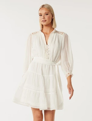 【Coach】Crochet Trim Dress ワンピース ◆国内発送◆ COACH® Crochet Trim Dress | Square One
