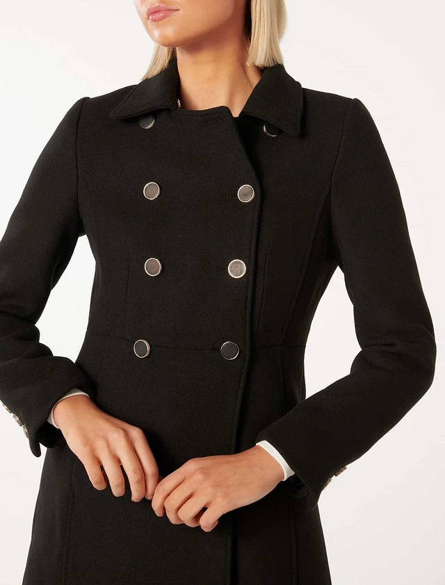 Faux fur collar dolly coat top