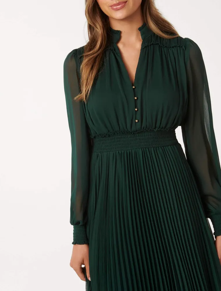 Petite pleated midi dress sales