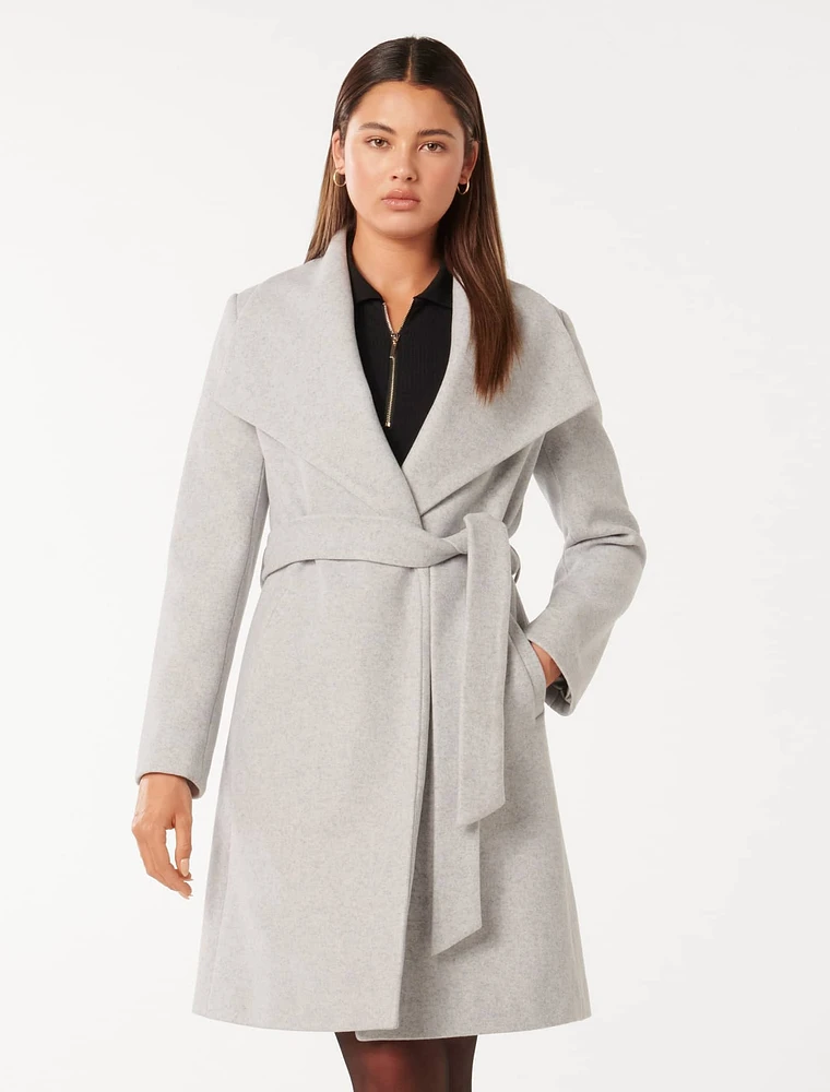 EverNew Annika Shawl Collar Wrap Coat | Upper Canada Mall