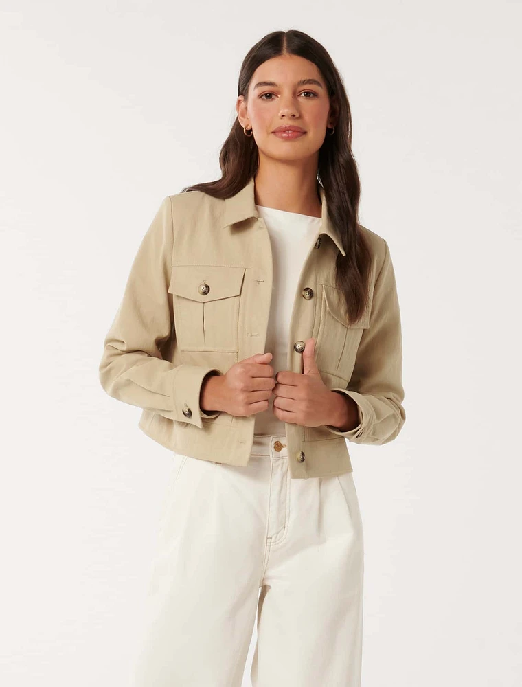 Crop utility jacket discount