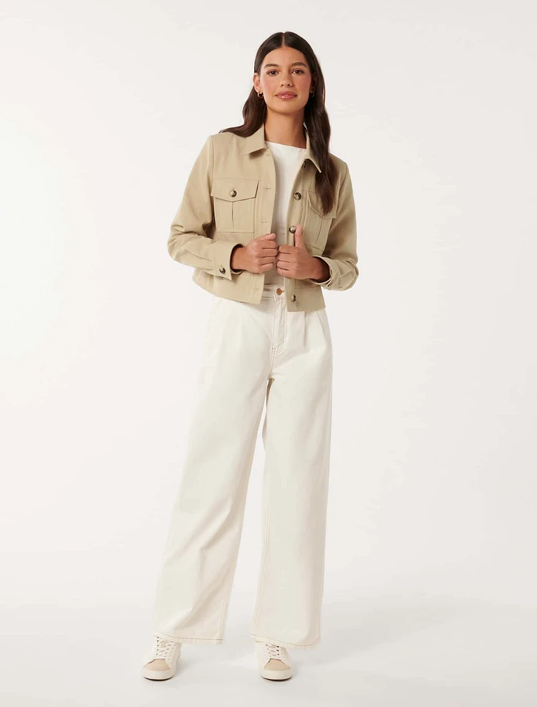 Crop utility jacket cheap