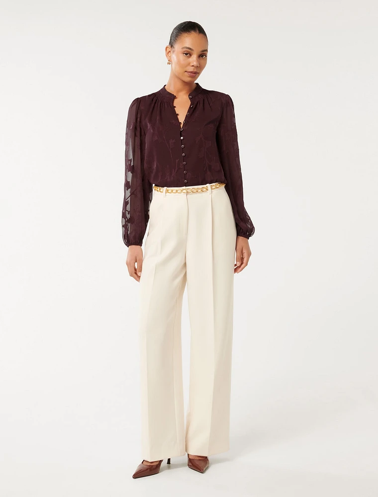 EverNew Sam Textured Sheer Blouse | Square One EverNew Sam Textured Sheer Blouse | Square One