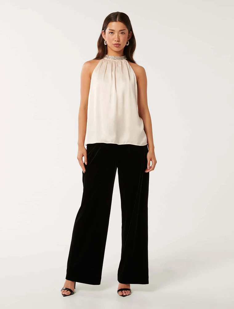 EverNew Emily Embellished Halter Top | Hillcrest Mall