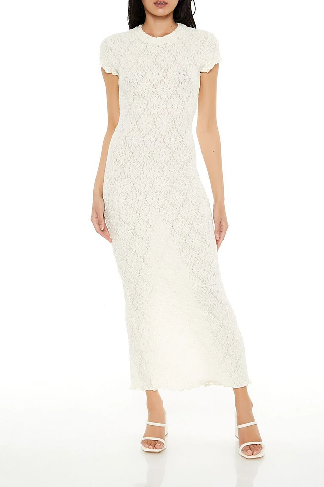 Windsor Alluring Vibe Floral Mesh Bodycon Maxi Dress