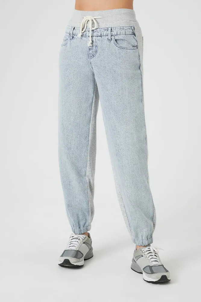 Denim joggers womens forever 21 store