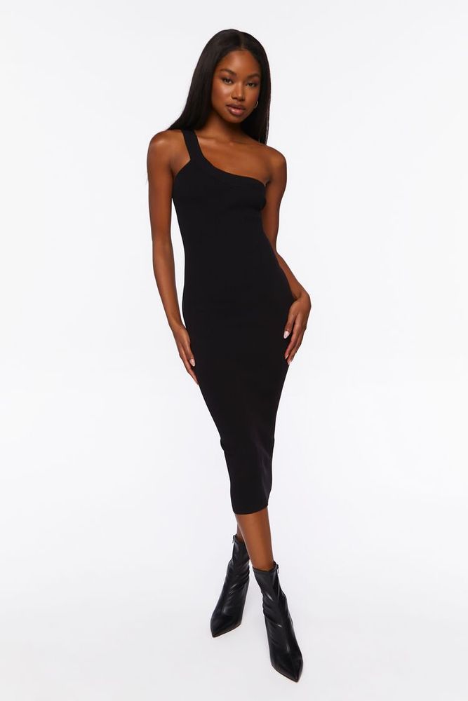 Forever 21 Women s Sweater Knit Bodycon Midi Dress in Black XL