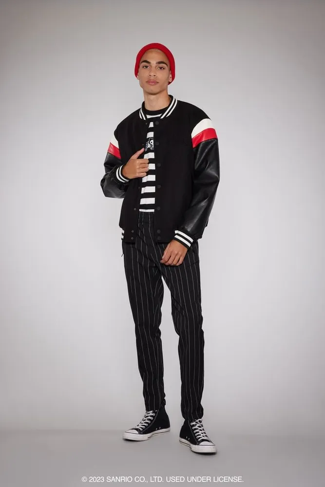 Striped varsity jacket hot sale