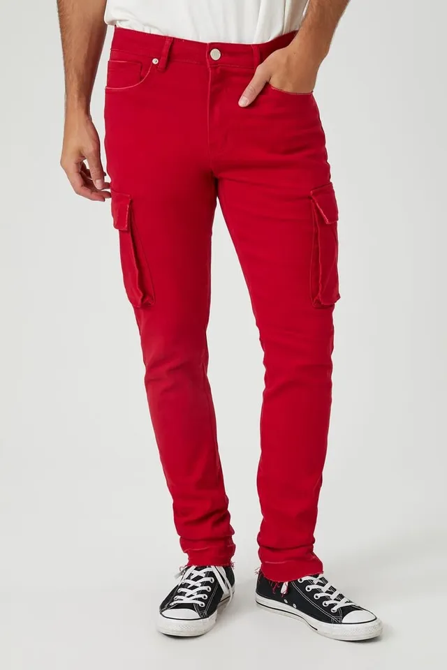 Forever 21 red cargo pants discount