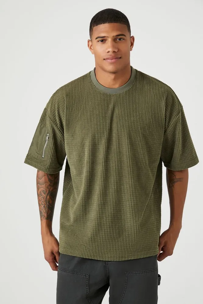 Textured crew neck discount