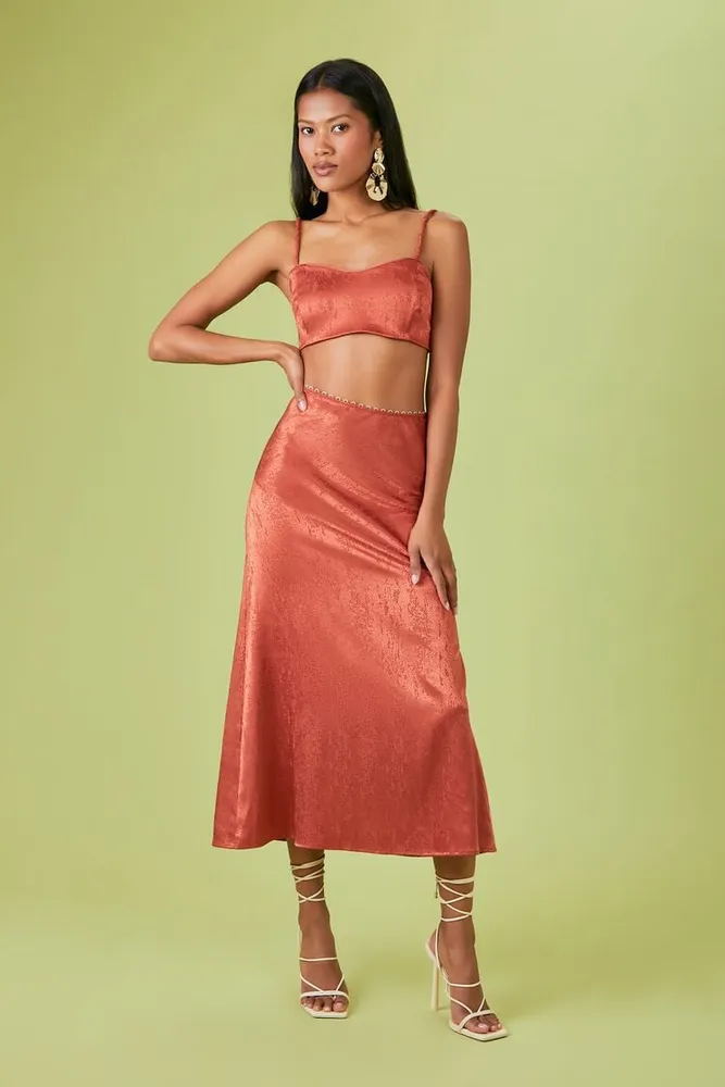 Forever 21 satin maxi skirt hot sale
