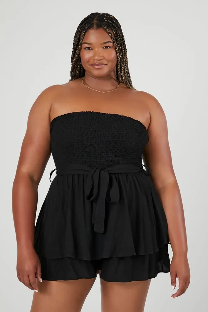 Forever 21 Women s Belted Strapless Romper Dulles Town Center