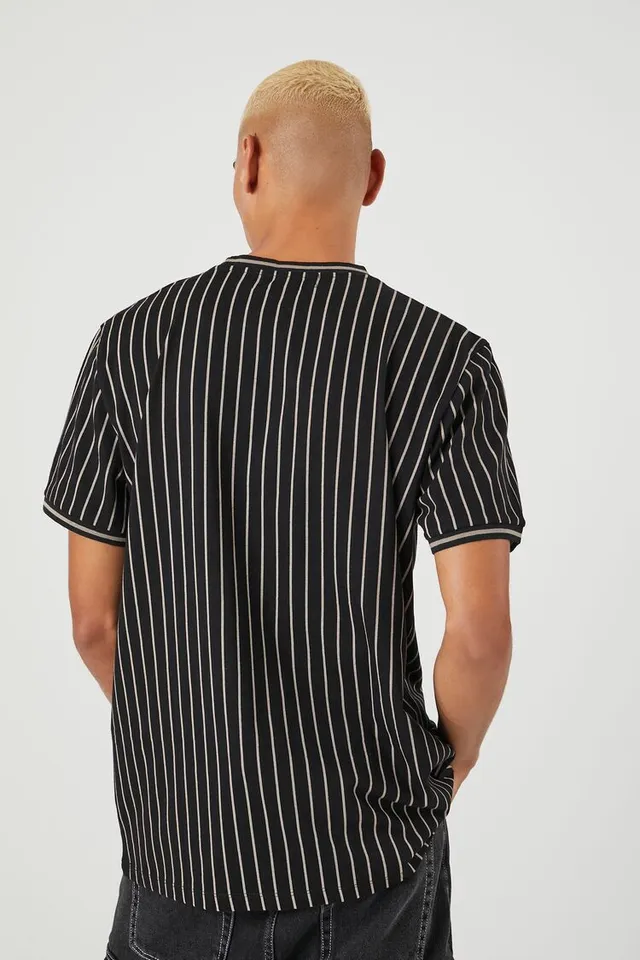 Forever 21 black deals and white striped shirt