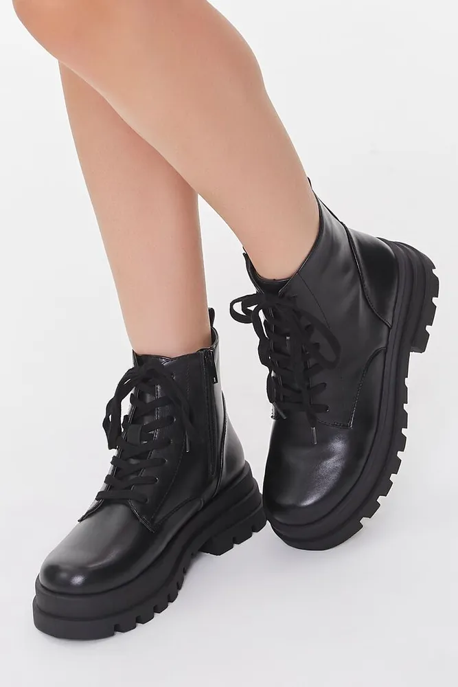 Faux patent leather boots forever 21 top