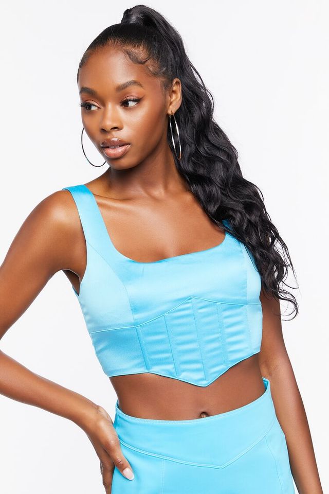 Forever 21 blue crop top new arrivals