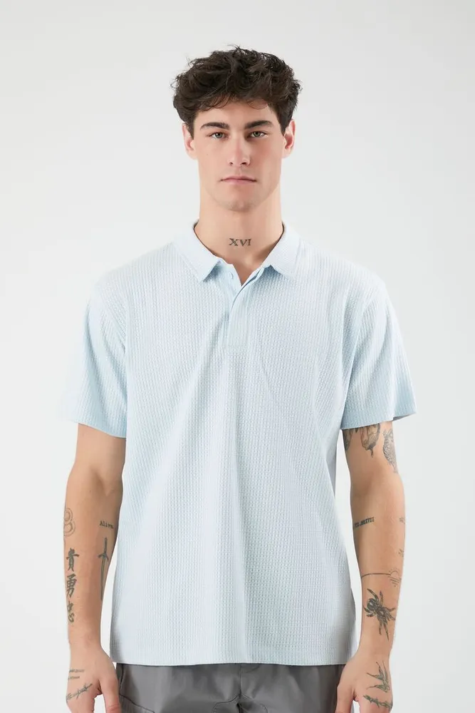 Forever 21 Men Waffle Knit Polo Shirt | CoolSprings Galleria