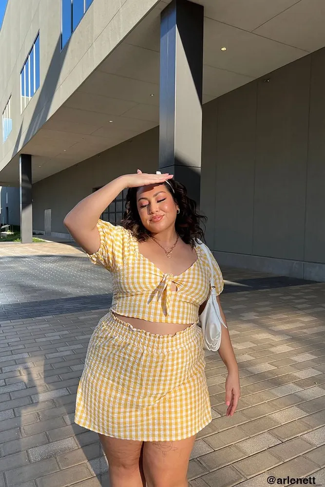 Yellow gingham dress forever 21 on sale