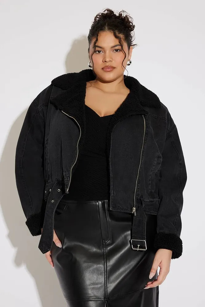 Forever 21 deals faux shearling jacket