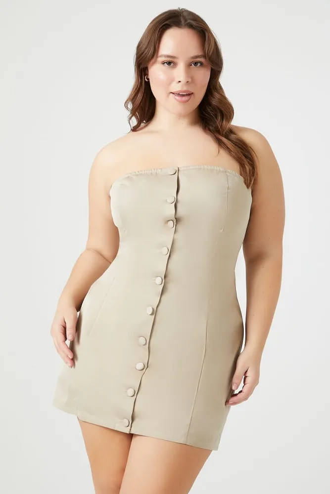 Button front mini dress forever 21 top