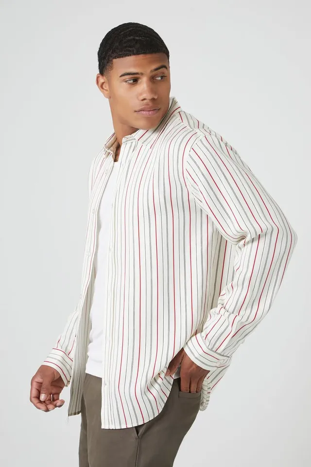 Forever 21 Men Striped Lyocell Shirt CoolSprings Galleria