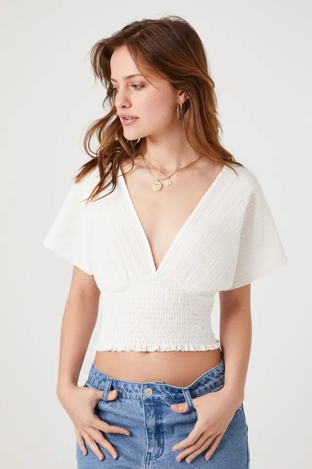 Smocked tops forever 21 store