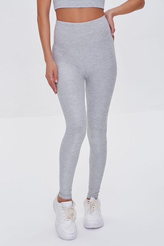 Forever 21 Women s Active Heathered Leggings in Heather Grey XS