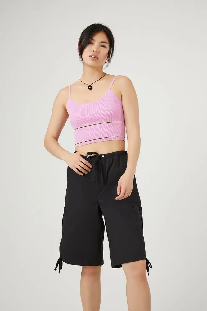 Forever 21 Women s Drawstring Bermuda Shorts in Black Small