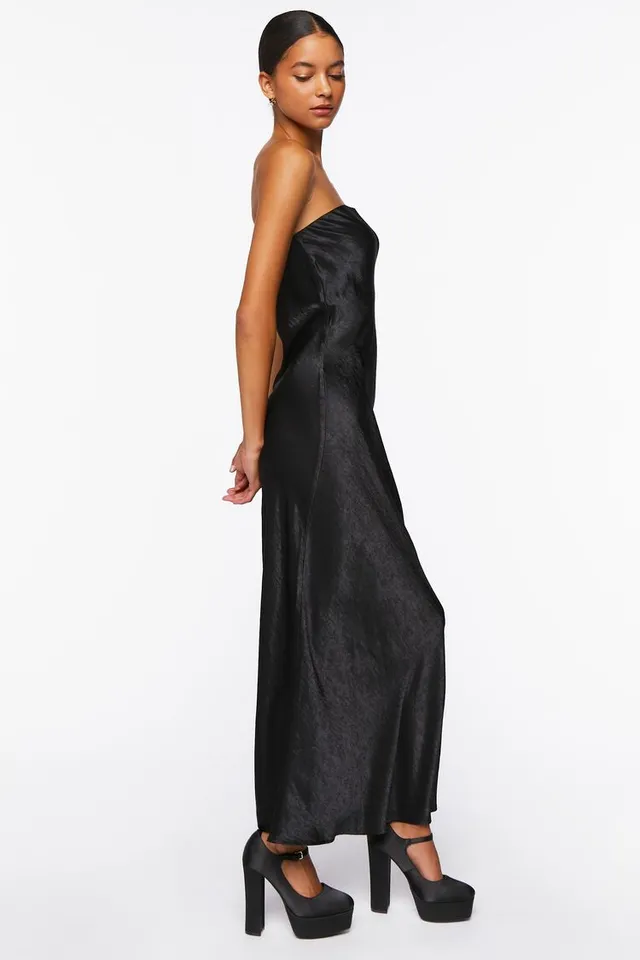 Forever 21 best sale black satin dress