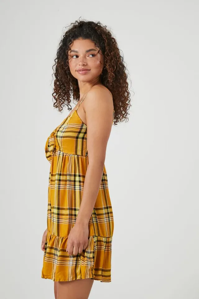 Forever 21 yellow plaid dress on sale