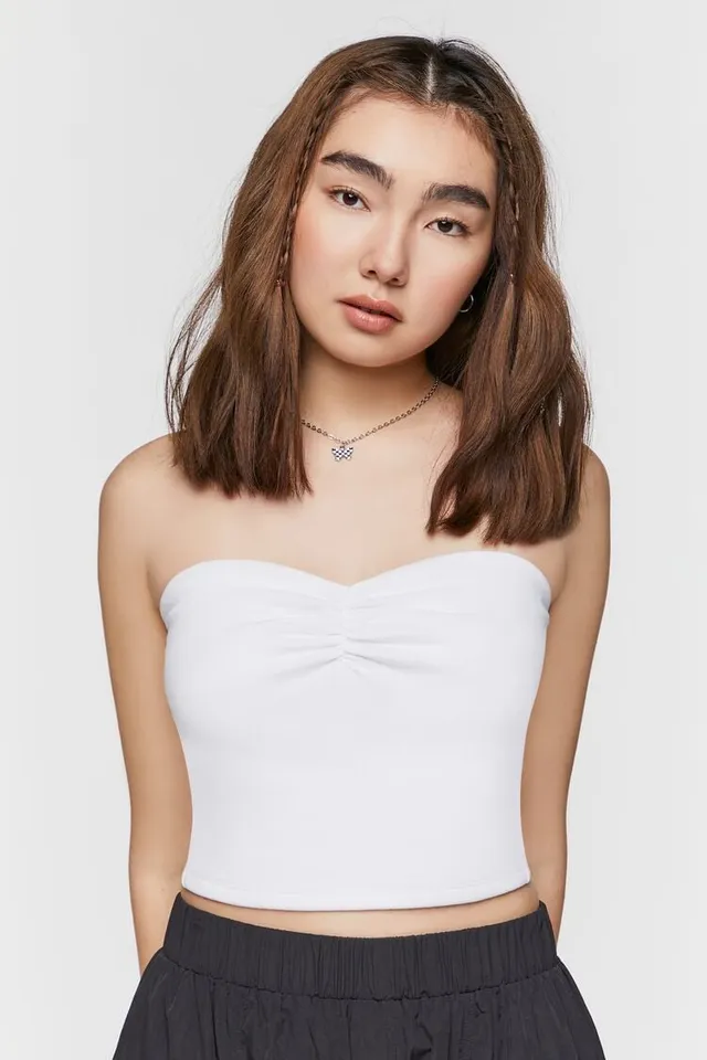 Forever 21 white tube top hotsell