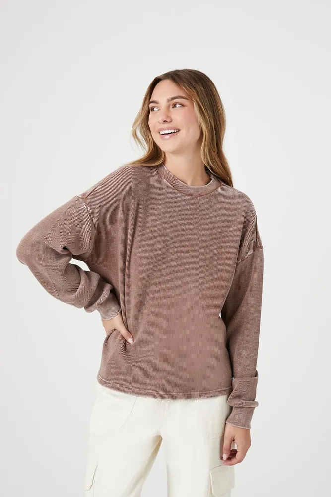 Forever 21 Women s Waffle Knit Drop Sleeve Top XS Plaza Del Caribe