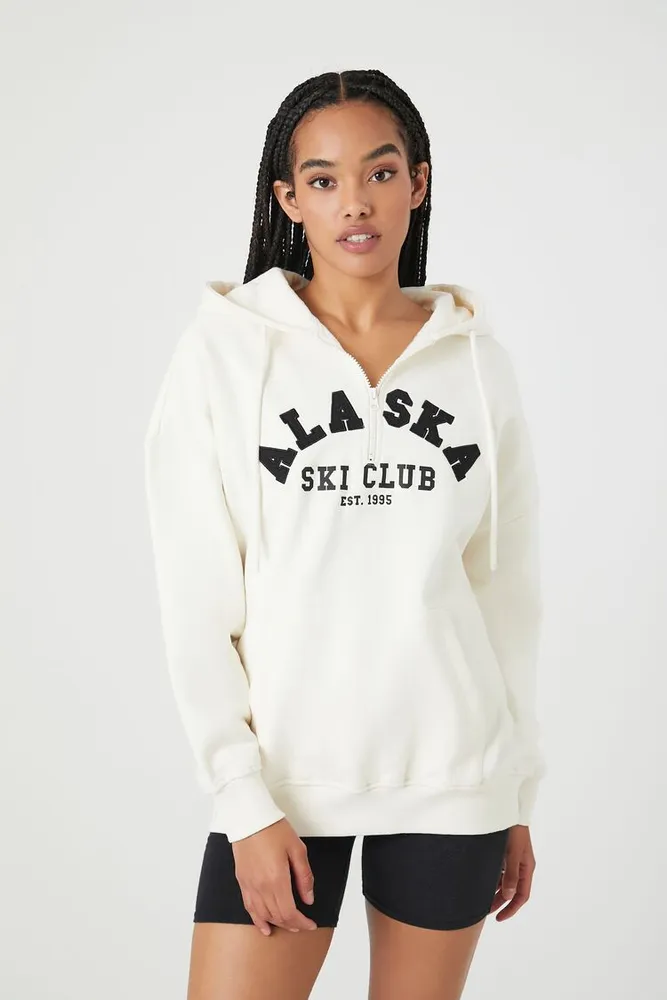 Forever 21 Women s Alaska Ski Club Half Zip Hoodie Montebello