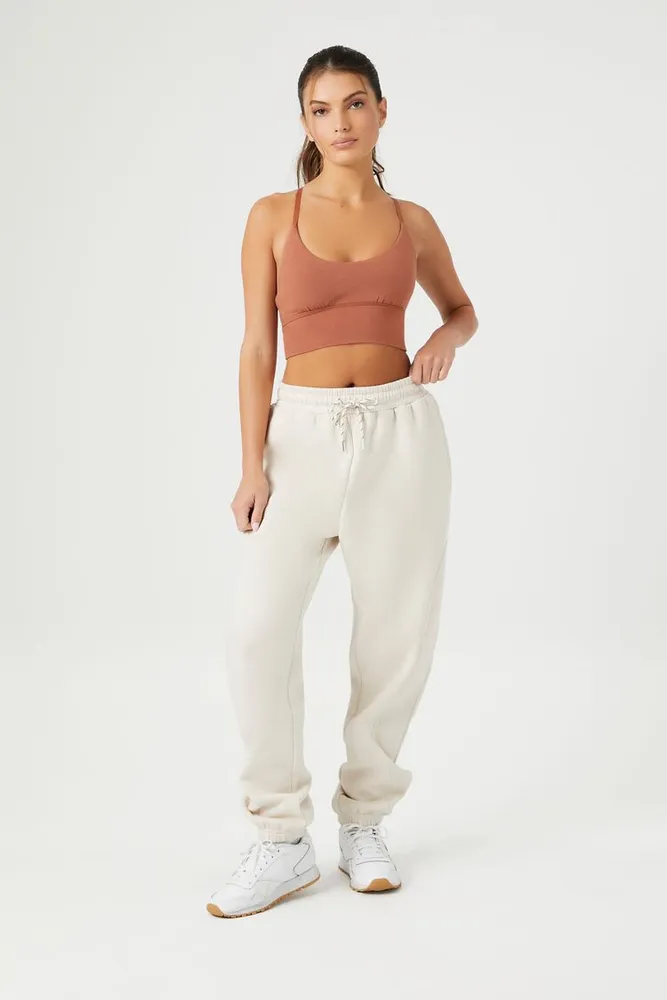 Fleece drawstring sales joggers forever 21