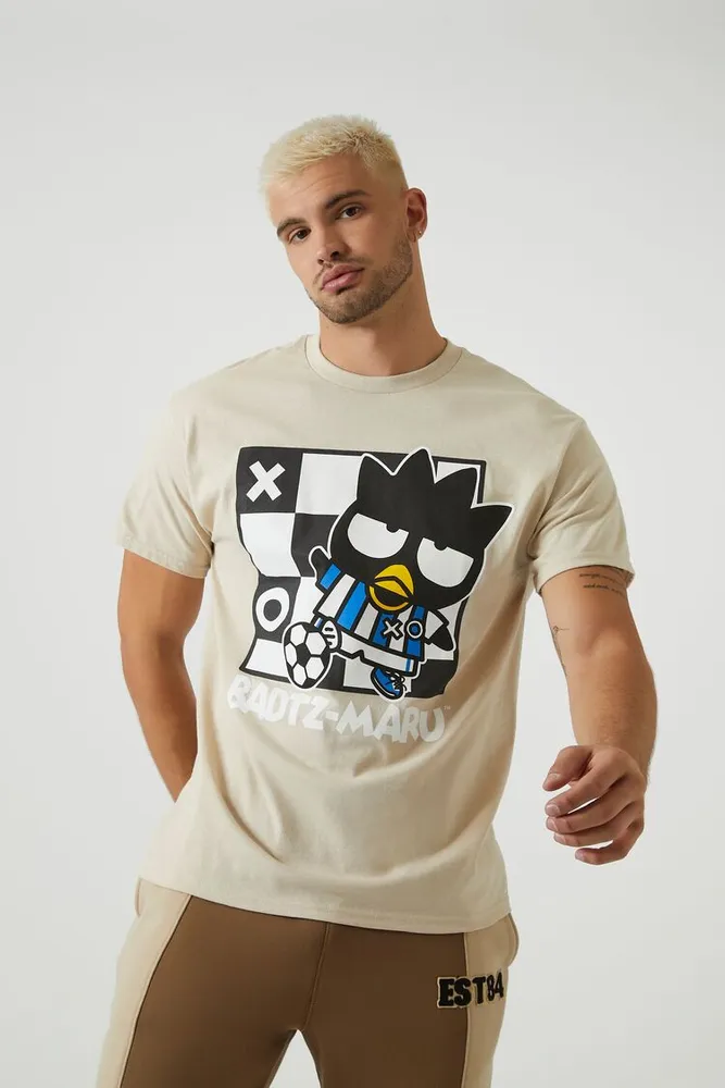 Forever 21 Men Badtz-Maru Soccer Graphic Tee Taupe