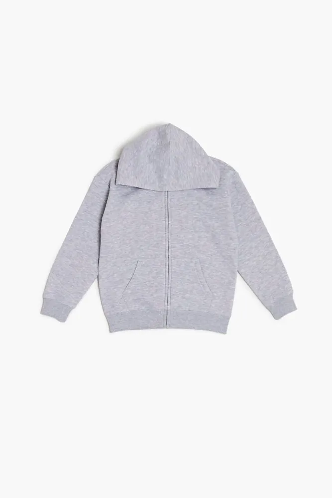 Forever 21 Kids Fleece Heathered Hoodie Girls Boys Heather