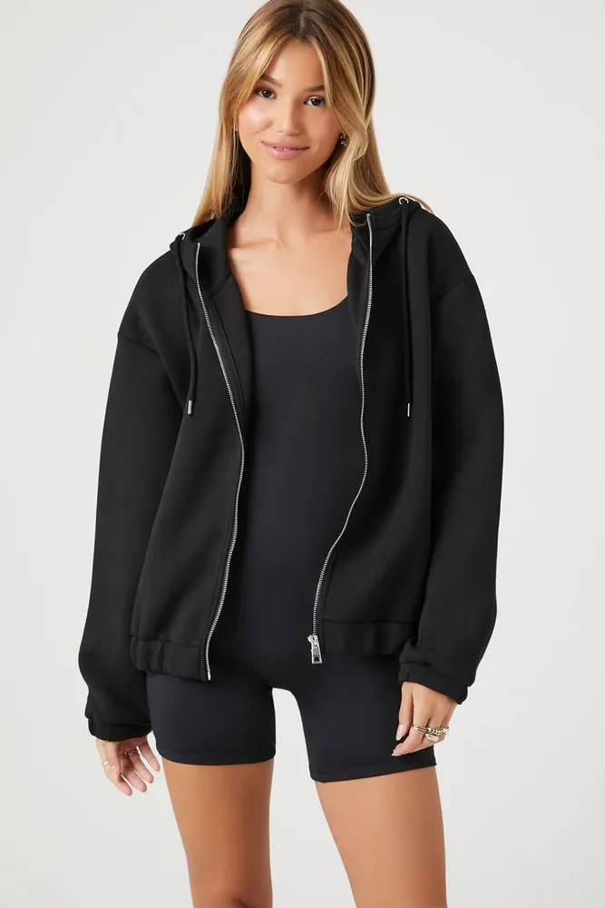 Forever 21 black zip up hoodie 2025