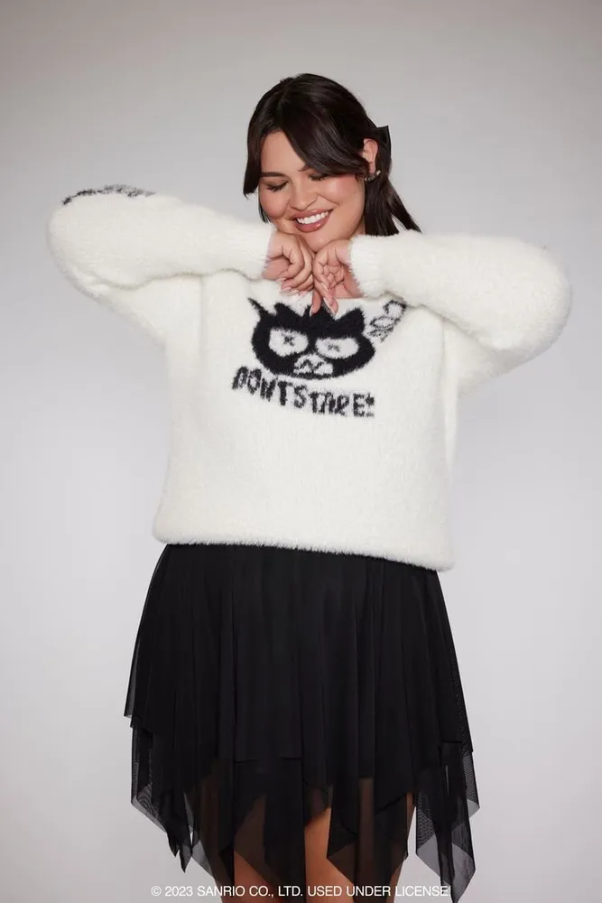 Black fuzzy top sweater forever 21