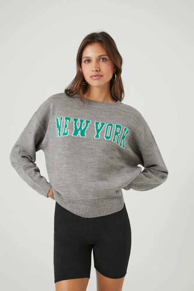 Forever 21 Women s New York Drop Sleeve Sweater in Grey XL
