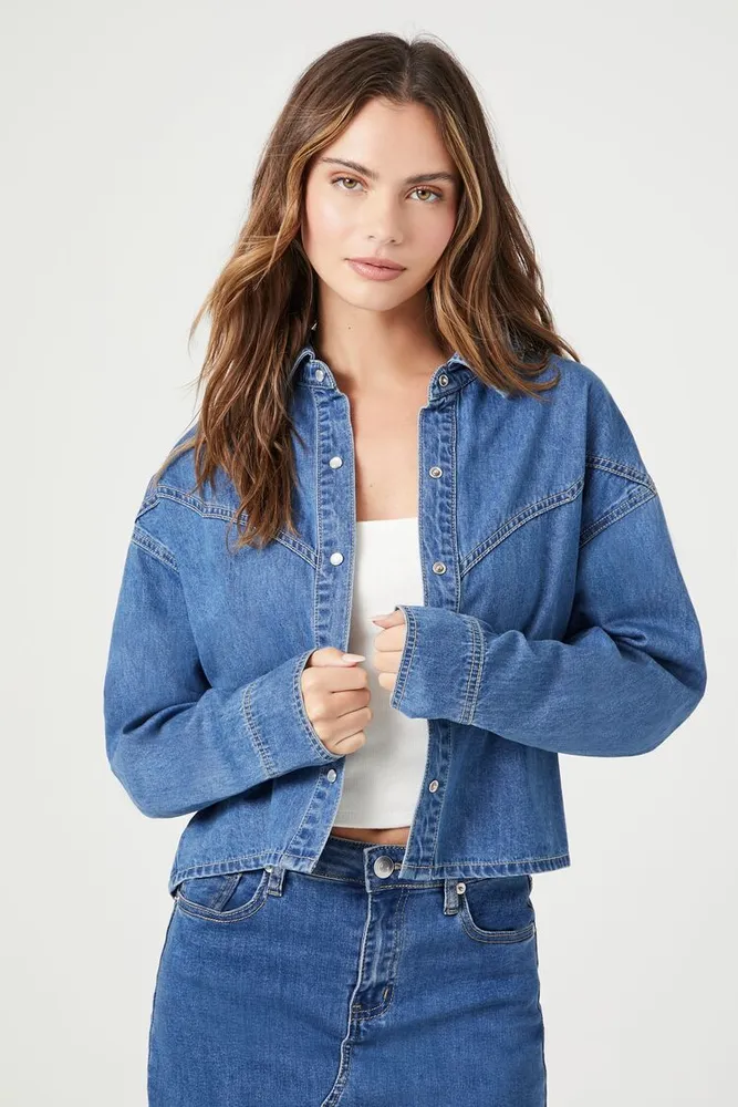 Forever 21 denim shirt womens hot sale