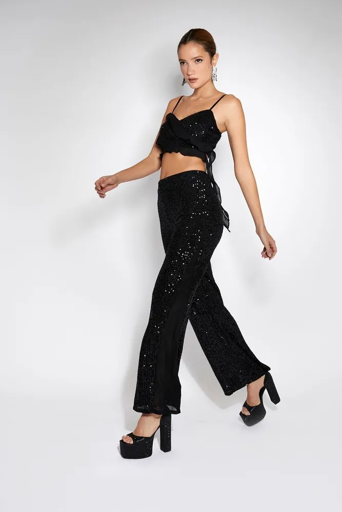 Sequin capri pants shop