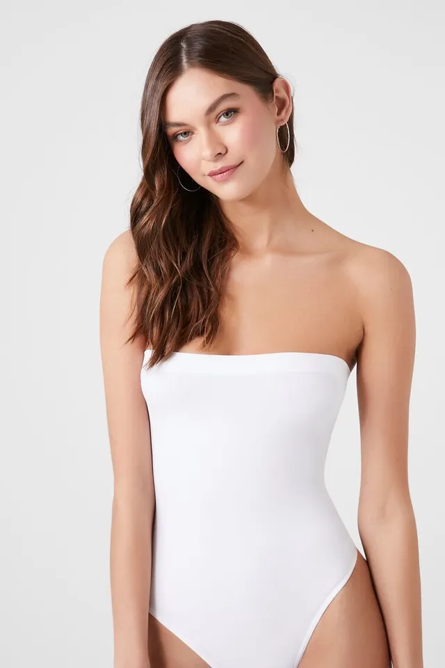 White tube shop top bodysuit
