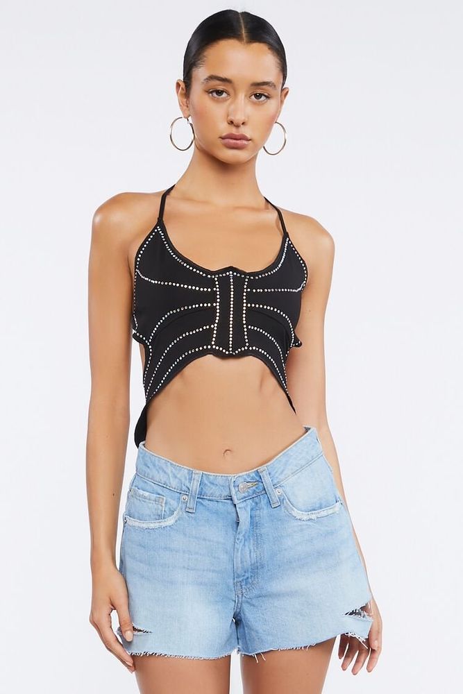 Forever 21 Women s Distressed Frayed Denim Shorts in Light Denim