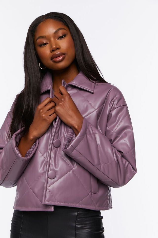 Purple leather jacket forever 21 store