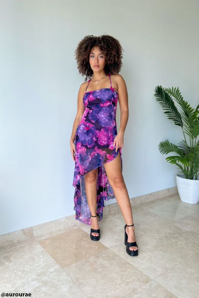 Forever 21 purple floral sale dress